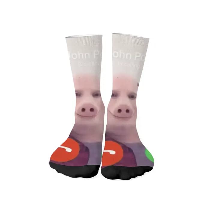 Chaussettes fantaisie pour hommes à motif John Pork