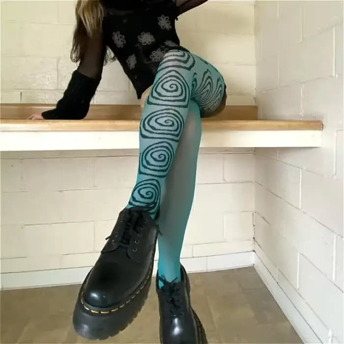 Collants élastiques imprimés graphiques pour femmes
