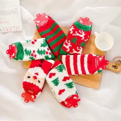 Chaussettes thermiques en velours de corail pour femme