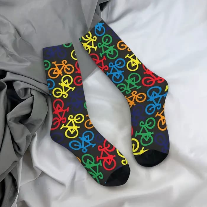Chaussettes imprimées sans couture arc-en-ciel pour hommes
