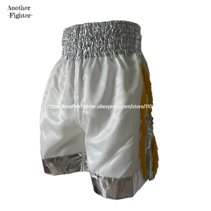 Short Muay Thai short de boxe uni hommes femmes enfants glands dorés Kickboxing Cage short de combat solide vêtements d'arts martiaux