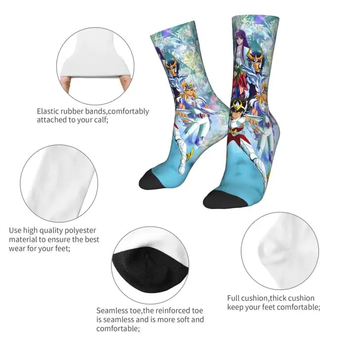 S-Saints Anime s-seiyas bas chaussettes femmes hommes moyen doux