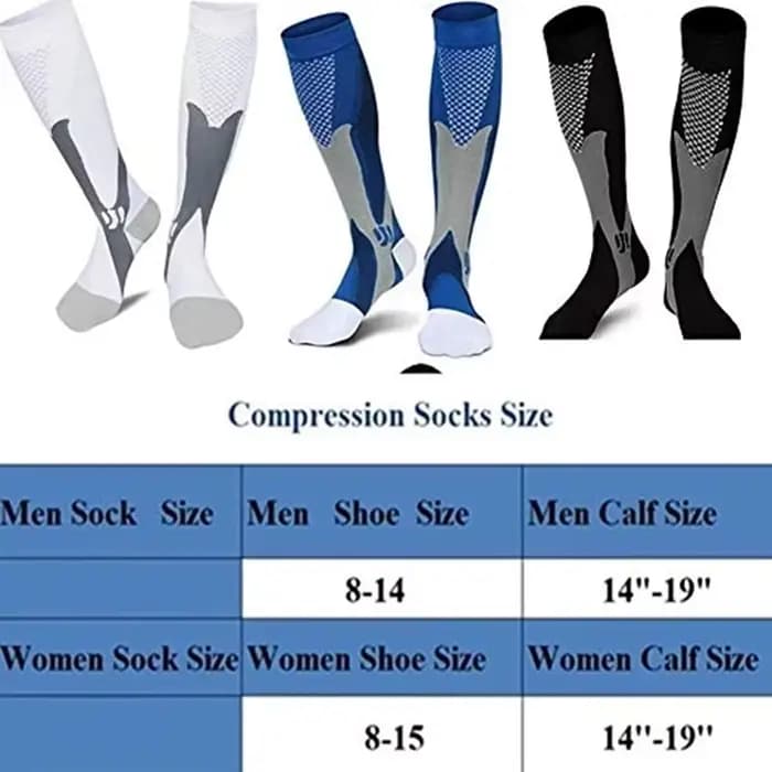 Chaussettes de Compression noires pour hommes et femmes
