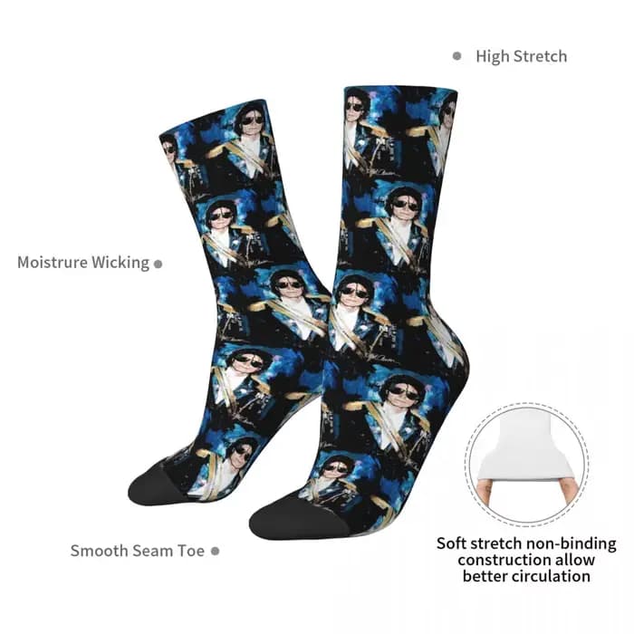 Michael 1984 Grammys Jackson Pop Art Portrait chaussettes Harajuku bas toutes saisons