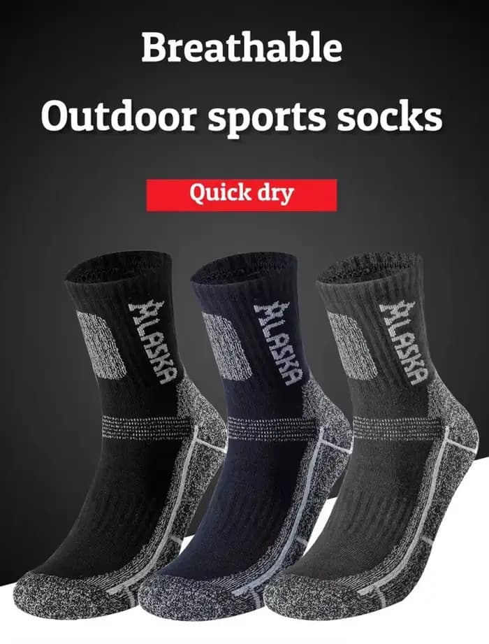 2 paires de chaussettes thermiques d'hiver pour hommes