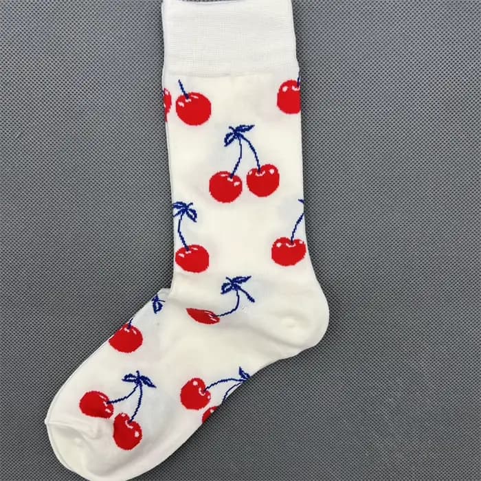 Happy Socks Chaussette unisexe en coton peigné pour femme Cerise Fraise