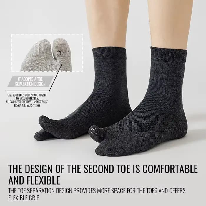 MiiOW japonais Tabi chaussettes hommes bout fendu chaussette 100% pur coton longue