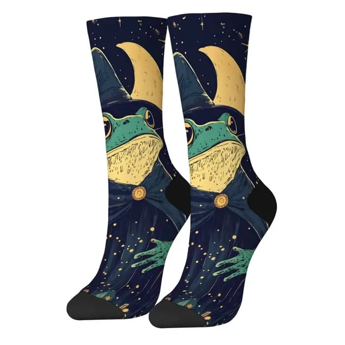 Conte de fées grenouille magicien chaussettes nouveauté drôle heureux hommes