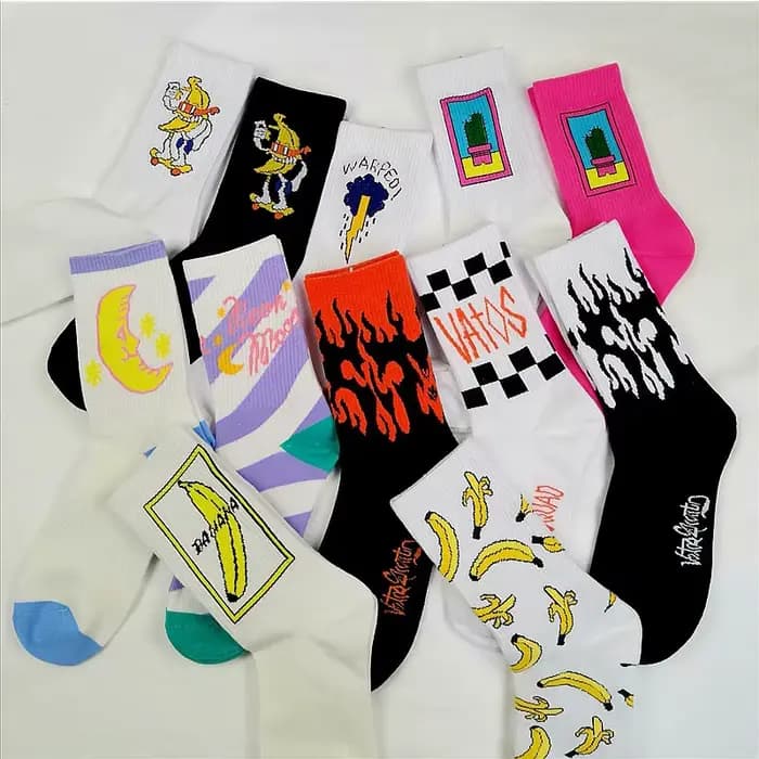 Style coréen mode Harajuku rue hip hop chaussettes unisexe drôle hommes