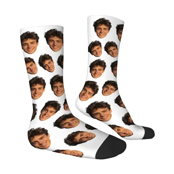 Chaussettes personnalisées avec photo de visage d'avatar pour hommes