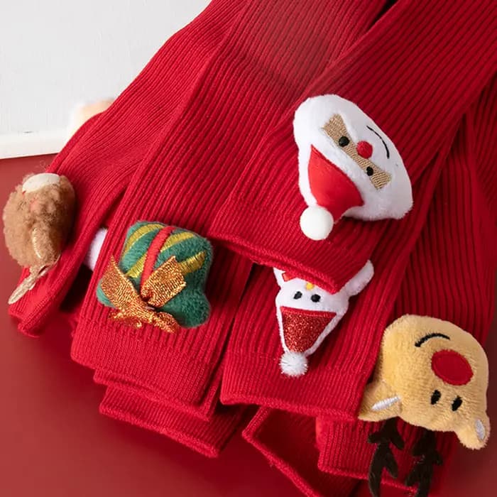 Chaussettes de noël pour nouveau-nés, chaussettes longues en coton rouge pour nourrissons, décor d'arbre d'élan du père noël, chaussettes hautes respirantes et antidérapantes