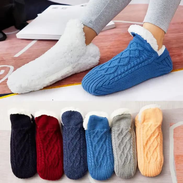 1 paire de chaussettes de sommeil épaisses et chaudes en velours