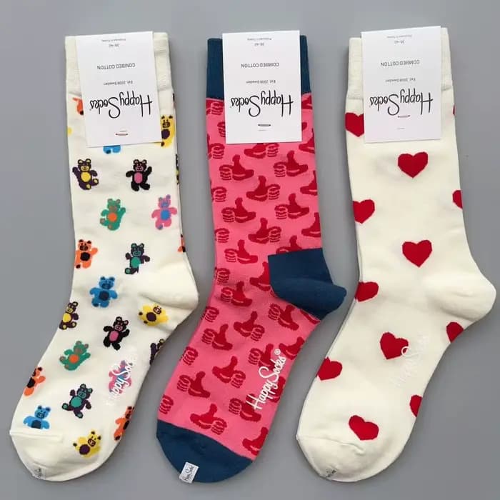 Happy chaussettes femmes hommes classique équipage chaussette coton amusant nouveauté