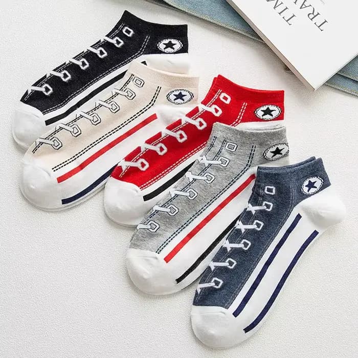 Femmes courtes cheville chaussettes hommes automne printemps respirant décontracté mode loisirs Sport étoile lacet