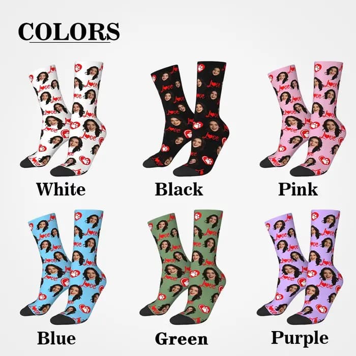 Chaussettes personnalisées en forme de visage