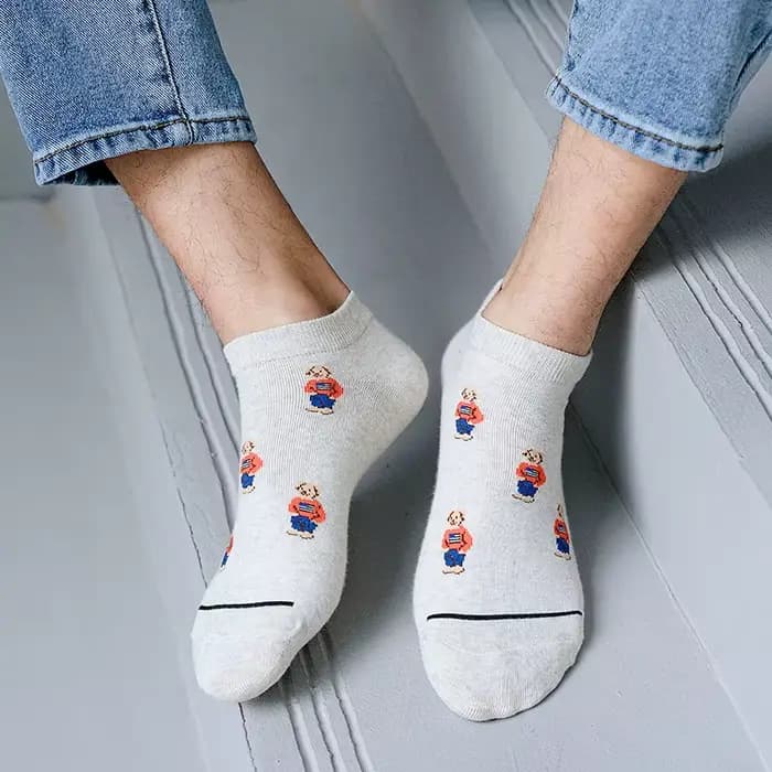 Chaussettes courtes respirantes en coton pour hommes