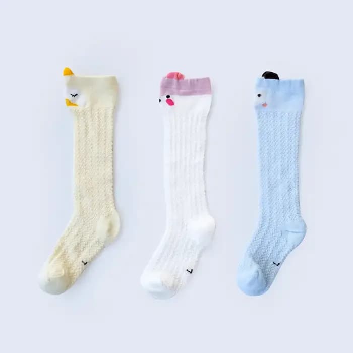 Chaussettes longues et douces pour nouveau-né fille et garçon, jambières en coton fin et maille, pour l'été