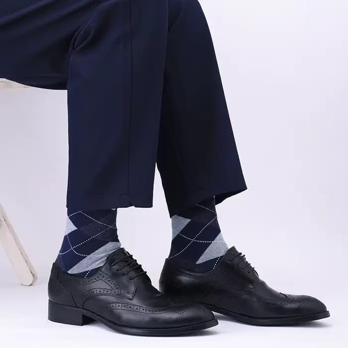 1/5 paires hommes diamant modèle affaires mi Tube chaussettes Anti odeur absorbant la sueur confortable respirant