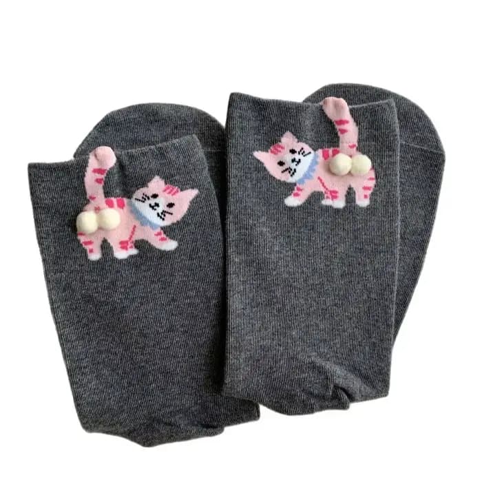 Chaussettes pour femmes nouveau dessin animé coréen drôle Kitty Kawaii Verstaile mignon mi Tube