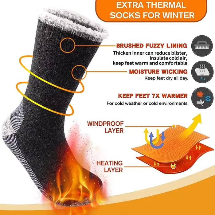3 paires de chaussettes en laine mérinos Super épaisse pour hommes