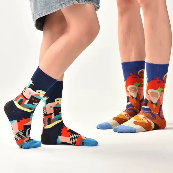 Chaussettes colorées en coton de Van Gogh Picasso pour hommes et femmes