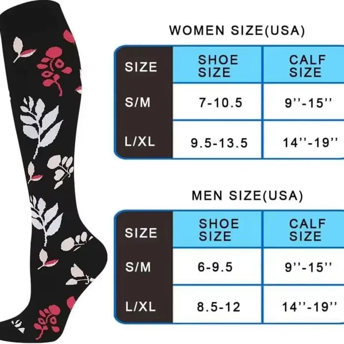 56 Styles de 6 paires de chaussettes de Compression