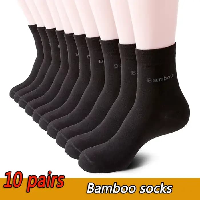 Chaussettes habillées en bambou pour hommes, 10 paires, confortables, Super douces, respirantes, classiques, à la mode, avec lettres, pour équipage