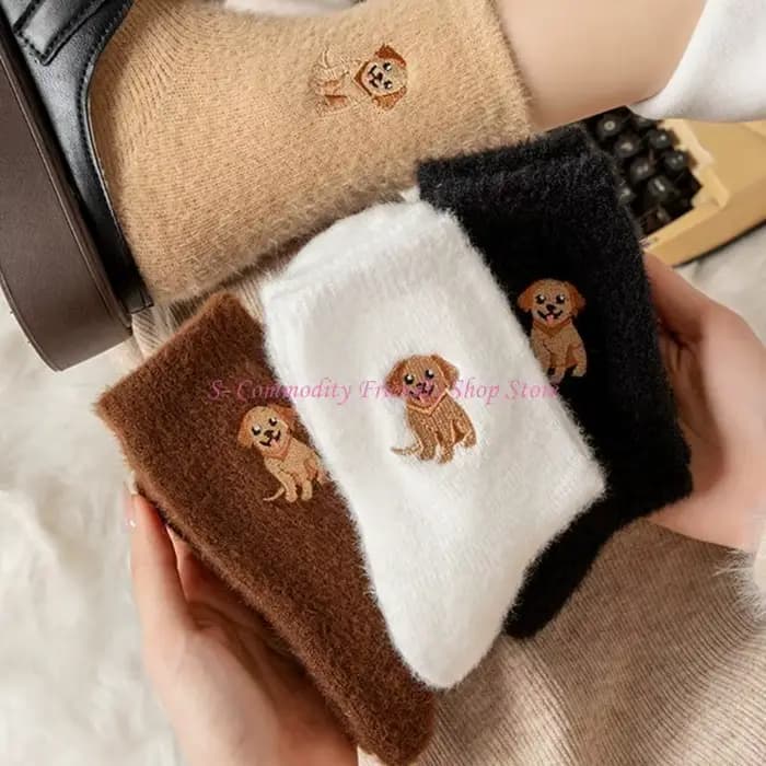 85AE – chaussettes polaires avec animaux dessin animé