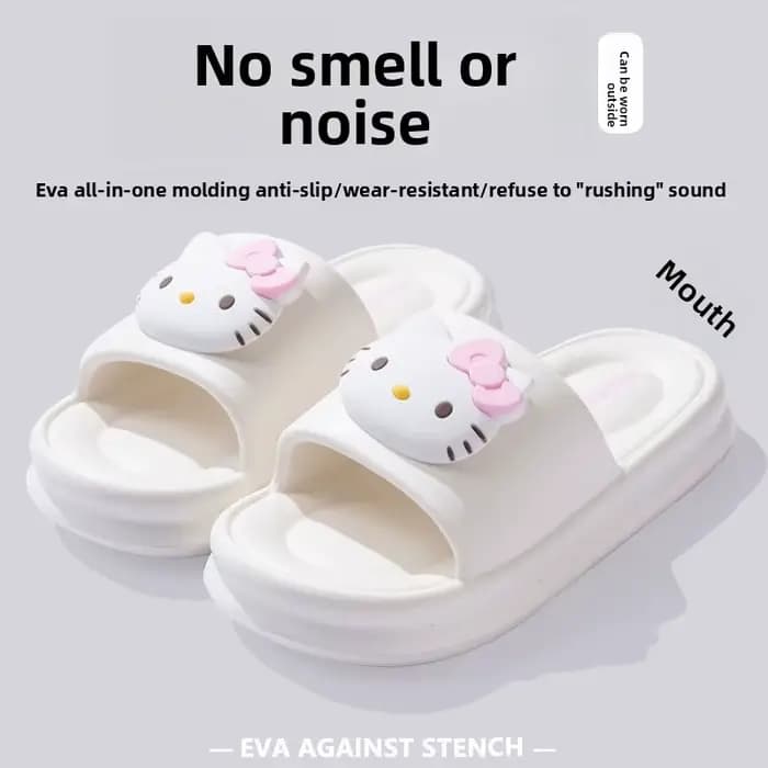 Pantoufles douces antidérapantes Hello Kitty, personnage de dessin animé mignon, design adorable et doux, pantoufles d'intérieur anti-odeur, cadeau festif, vente en gros