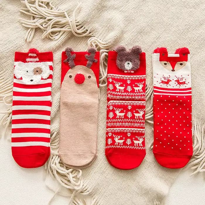 Chaussettes de dessin animé de Noël pour femmes