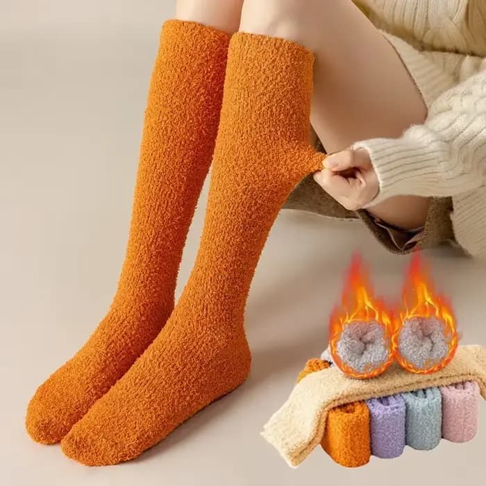 Chaussettes hautes en molleton de corail pour femmes