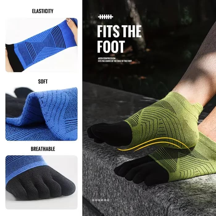 WRELS Chaussettes à cinq orteils en laine mérinos pour sports de plein air