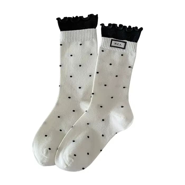 Chaussettes pour femmes nouveaux points mignon froufrous décontracté mode