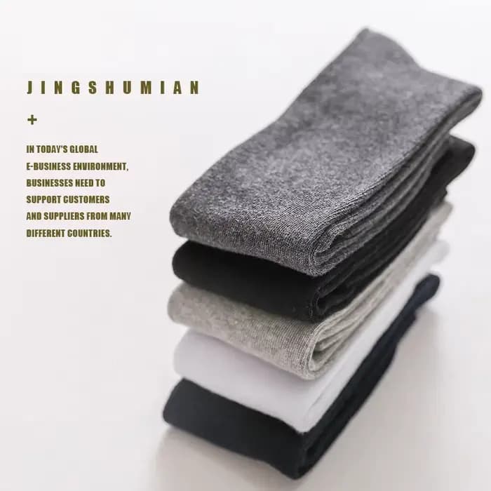Chaussettes longues pour hommes de marque, décontractées, en coton peigné, classiques, unies, pour affaires, cadeau de fête ou de mariage, confortables, noires, Sokken