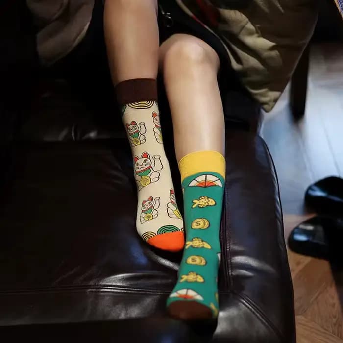 canard mandarin chaussettes pour hommes et femmes Original AB chaussettes à la mode moyen haut Tube chaussettes fleur fruits animaux dessin animé coton chaussettes