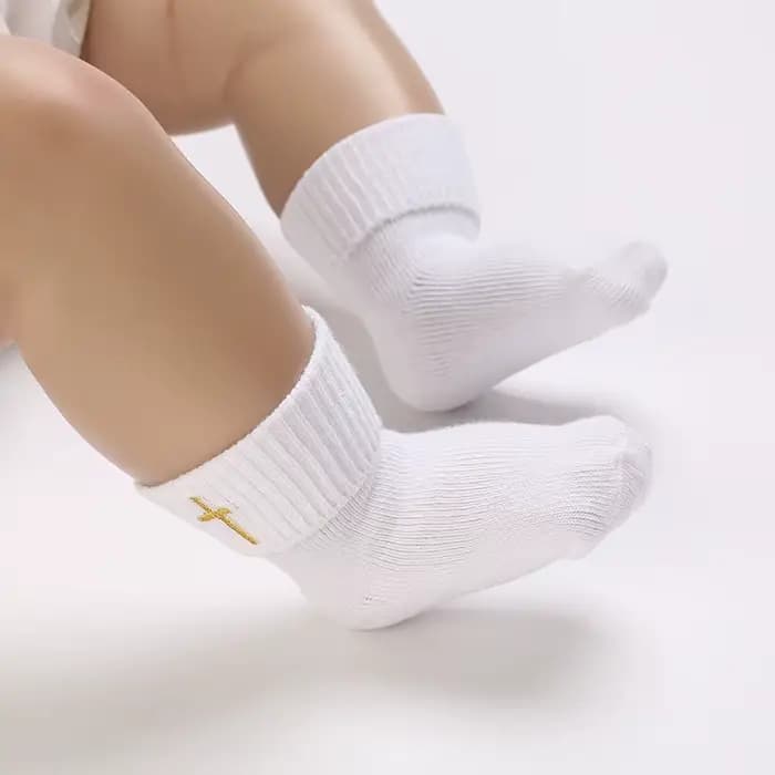 4 paires de chaussettes blanches en coton polyvalentes et adorables pour nouveau-nés garçons et filles de 0 à 1 an
