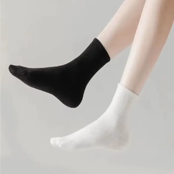 10/20/30 paires neutre couleur unie mi-mollet col rond chaussettes printemps automne absorbant la sueur respirant