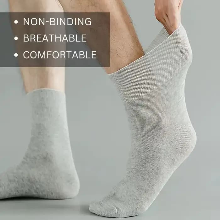 7 paires de chaussettes pour diabétiques et mollets larges pour hommes