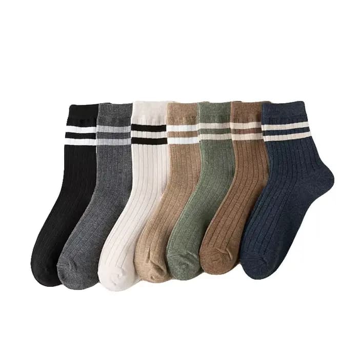 Chaussettes pour hommes 100% coton, rayures noires et blanches, style mode, chaussettes de sport, skateboard, streetwear, Happy Long Sox, chaussettes courtes