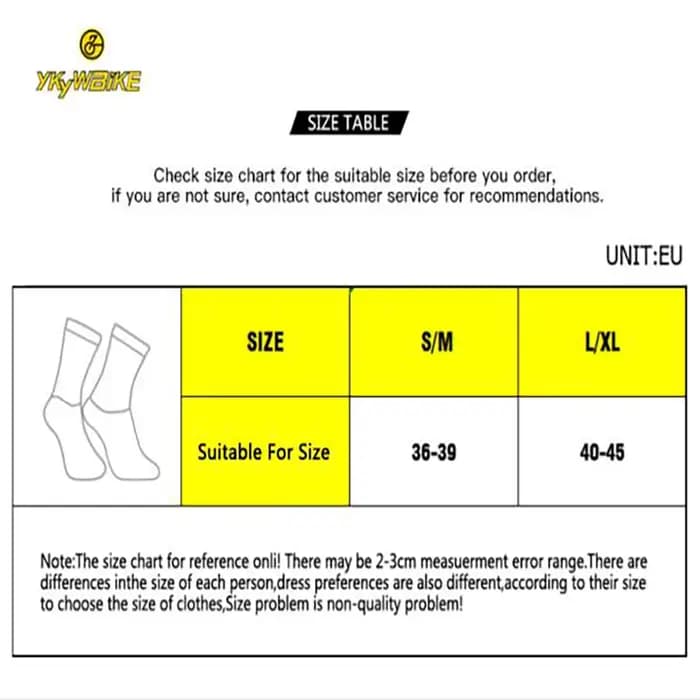 YKYWBIKE – chaussettes de Sport respirantes pour hommes et femmes