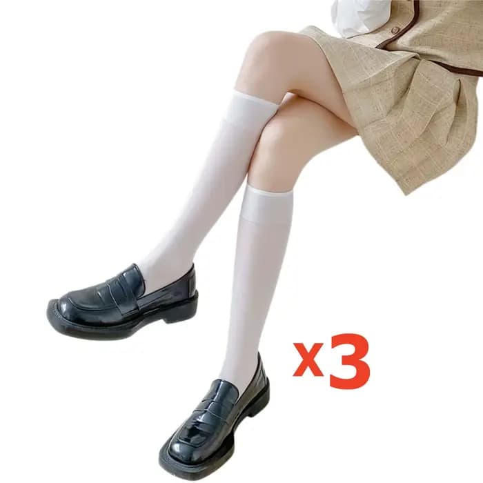3 paires/lot de chaussettes transparentes en soie pour femmes