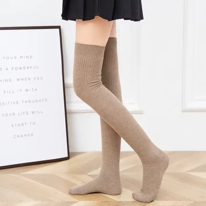 Chaussettes sulfTricotées en Laine pour Femme, Bas Longs en Coton, Chaussettes Hautes Chaudes d'Hiver pour la Maison, Noël, 1 Paire