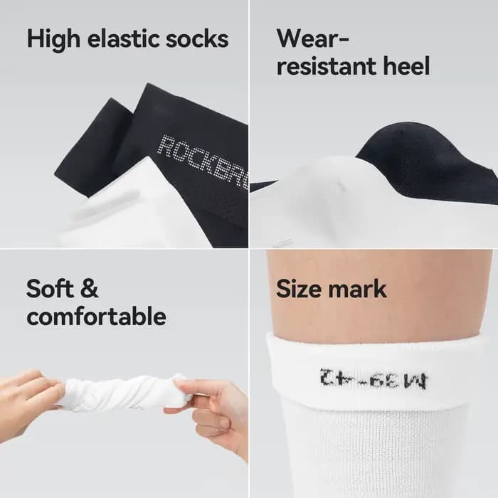 ROCKBROS chaussettes de cyclisme confortable respirant 5A chaussette de Sport antibactérienne talon résistant à l'usure