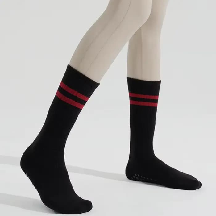 Chaussettes de yoga respirantes en coton à rayures vintage 2026