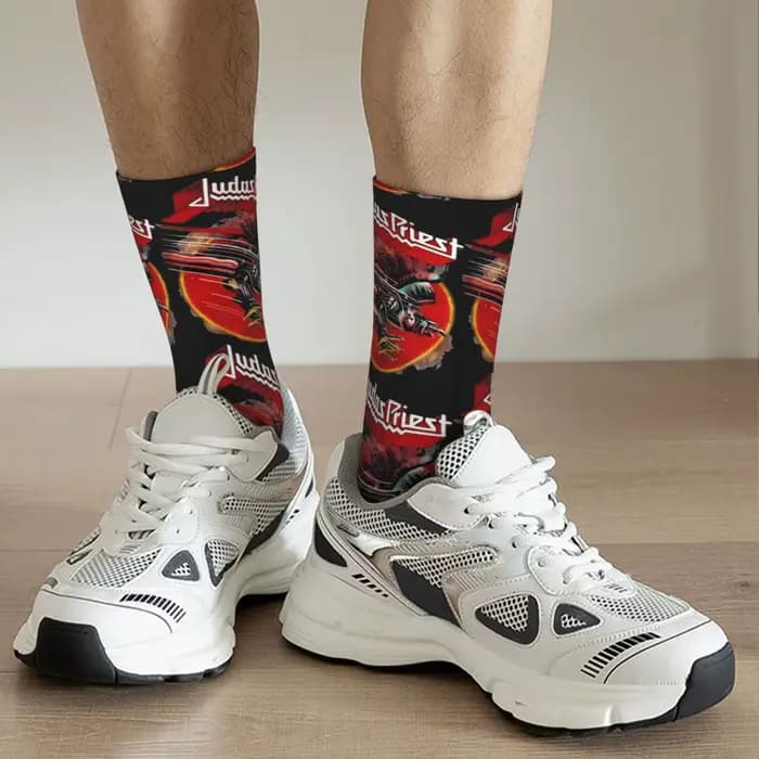 Judas Priest Band Hip Hop chaussettes bas tendance hommes moyen doux course