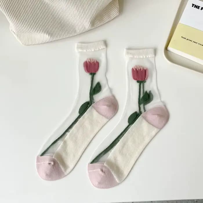 Chaussettes en dentelle transparente pour femmes, chaussettes carillon décontractées, respirantes, douces, mignonnes, style coréen, mode, été