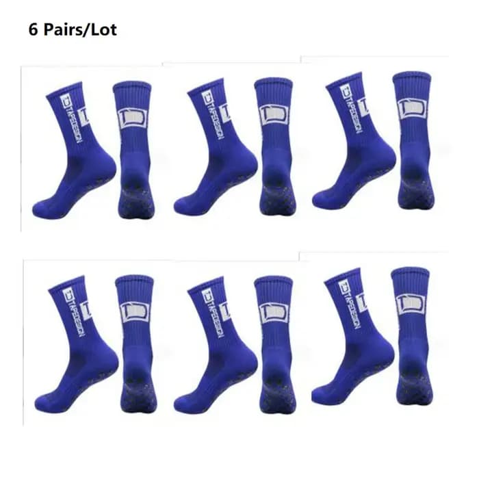 6 paires/lot 2024 nouveau ANTI SLIP Tapedesign chaussettes de Football mi-mollet antidérapant