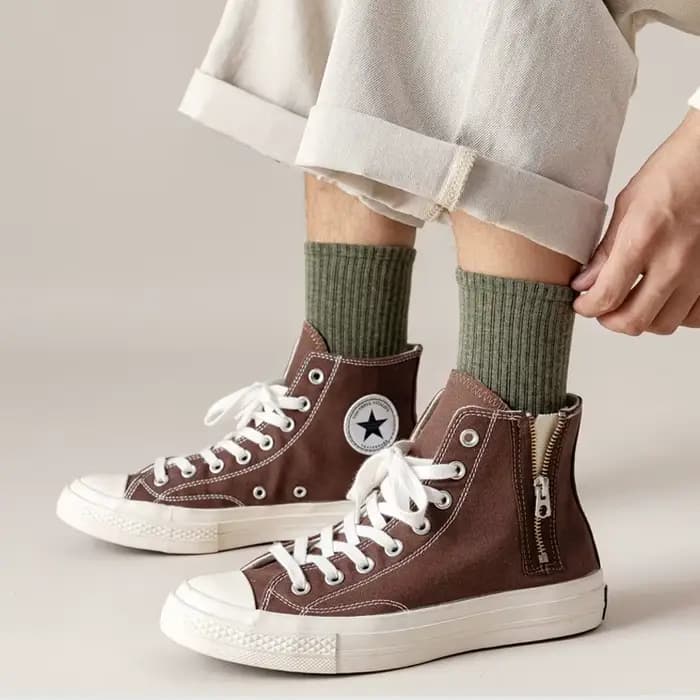 5/10 paires 95% coton peigné chaussettes hommes robe d'affaires