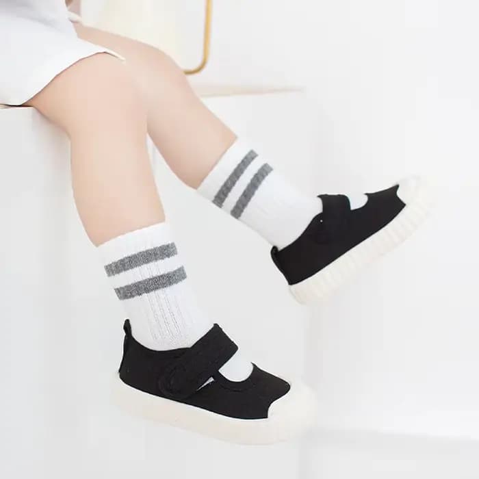 Chaussettes de Sport blanches et noires pour enfants