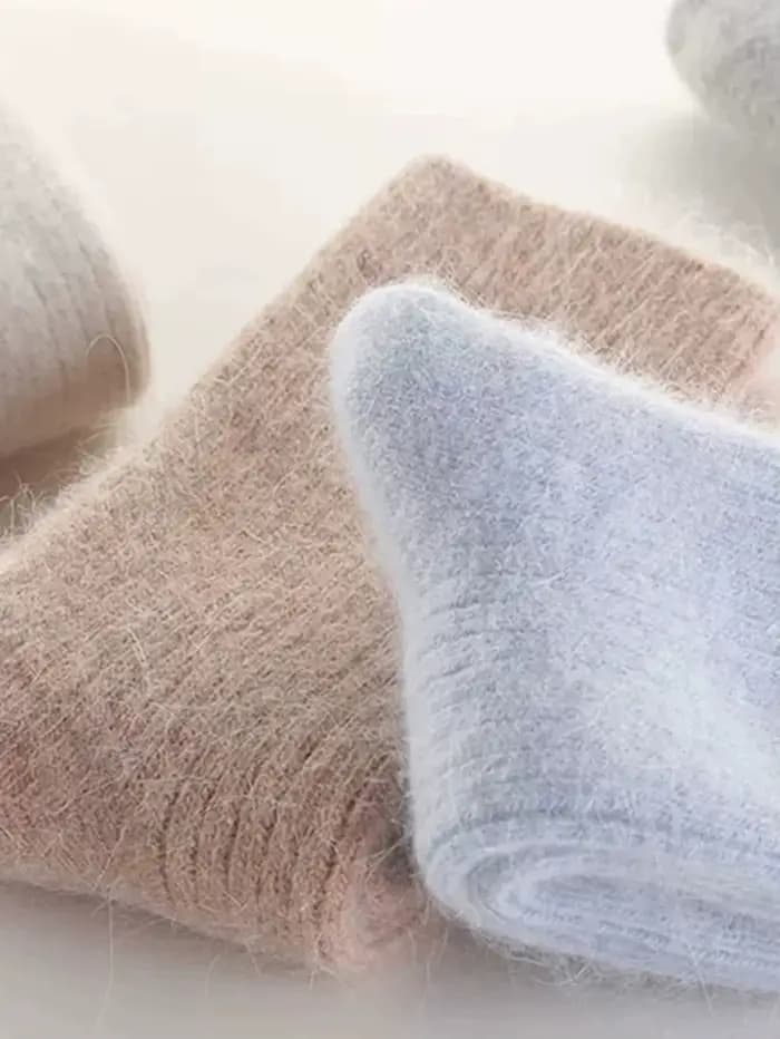 1 paire de chaussettes en cachemire épaisses et chaudes